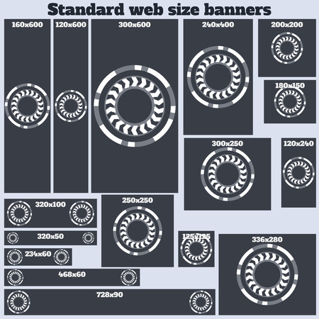 Empty Box Standard size web banners set. Vector Web Bannersのイラスト素材