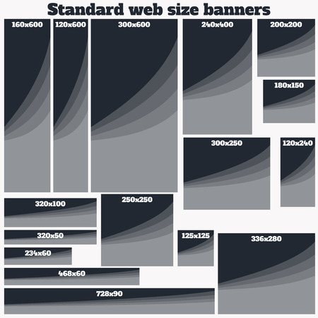 Empty Box Standard size web banners set. Vector Web Bannersのイラスト素材