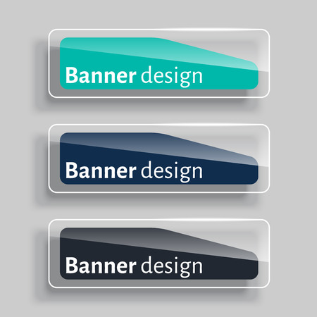 A set of modern vector transparency banners with glass elements. Web banners template set. Vector illustrationのイラスト素材