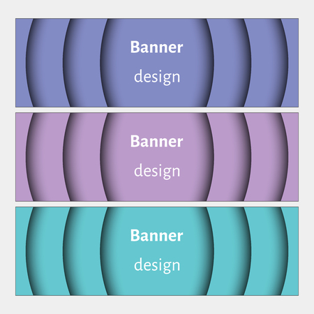 Set of realistic abstract banners with shadows. Web banners set. Creative design. Vector illustration.のイラスト素材