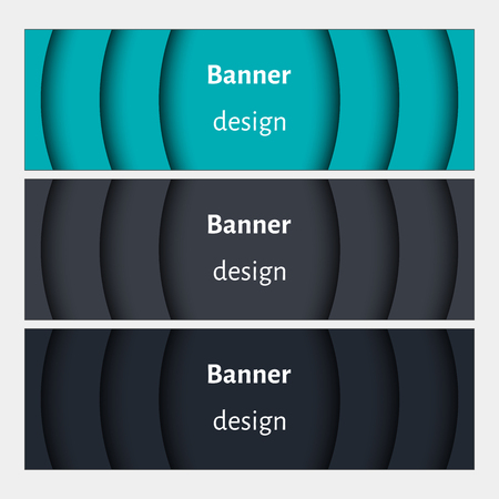 Set of realistic abstract banners with shadows. Web banners set. Creative design. Vector illustration.のイラスト素材