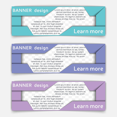 Web banner design. Set of vector web banners in modern style in paper material design style with soft shadows. Envelope style banners set.のイラスト素材