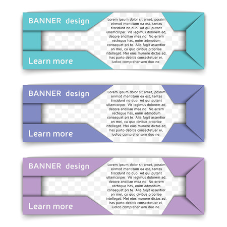Web banner design. Set of vector web banners in modern style in paper material design style with soft shadows. Envelope style banners set. Vector background illustration.のイラスト素材