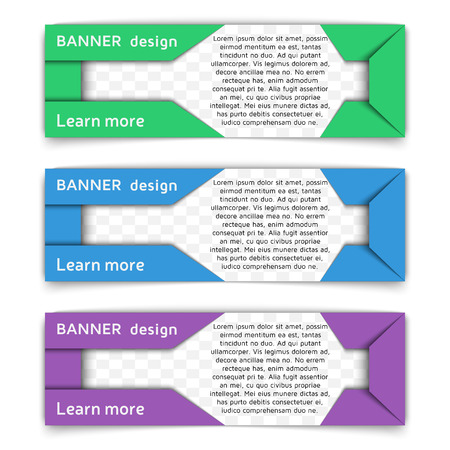 Web banner design. Set of vector web banners in modern style in paper material design style with soft shadows. Envelope style banners set. Vector background illustration.のイラスト素材