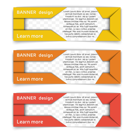Web banner design. Set of vector web banners in modern style in paper material design style with soft shadows. Envelope style banners set. Vector background illustration.のイラスト素材