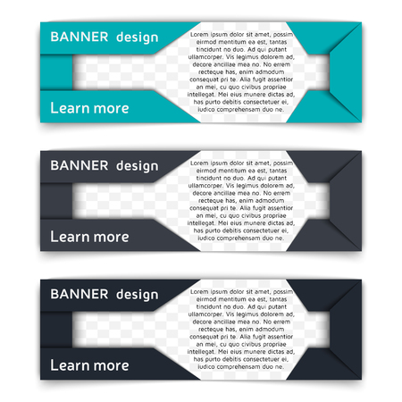 Web banner design. Set of vector web banners in modern style in paper material design style with soft shadows. Envelope style banners set. Vector background illustration.のイラスト素材
