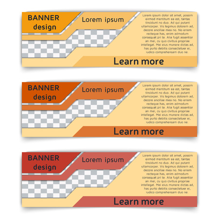 Web banner design. Set of vector web banners in modern style in paper material design style with soft shadows. Vector background illustration.のイラスト素材