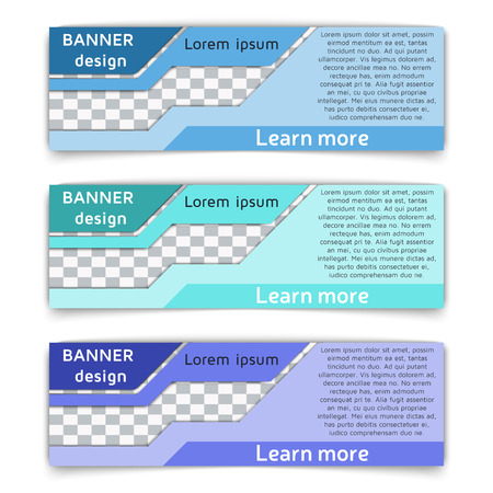 Web banner design. Set of vector web banners in modern style in paper material design style with soft shadows. Vector background illustration.のイラスト素材