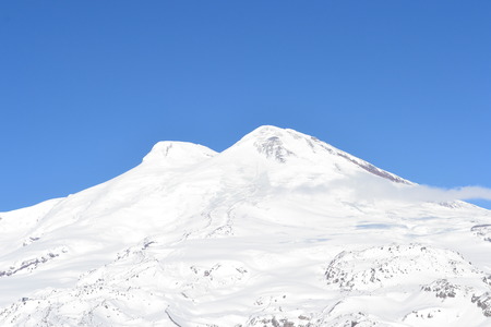 Beautiful view on the mountains. Nice winter mountains landscape. Snow lies on the surface of the mountains. caucasian mountains. Elbrus mountain.の写真素材