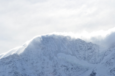 Beautiful view on the mountains. Nice winter mountains landscape. Snow lies on the surface of the mountains. caucasian mountains.の写真素材