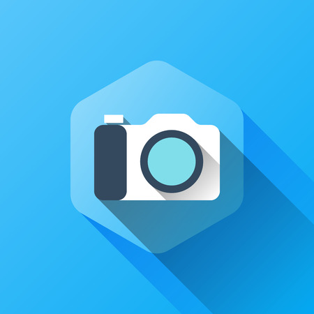 simple illustration of camera icon in flat styleのイラスト素材