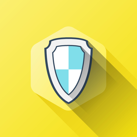 simple illustration of shield or security icon in flat styleのイラスト素材