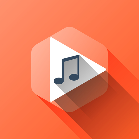 simple illustration of music icon in flat styleのイラスト素材