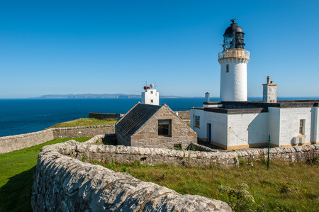 Dunnet Head Lighthouse, the most notherly point of the UK mainland at duskの写真素材