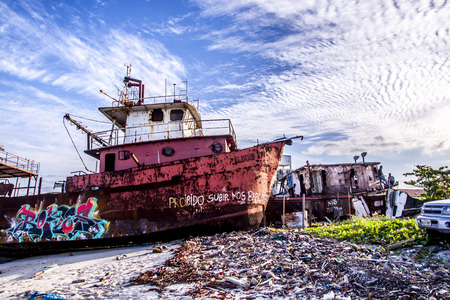 workers and fishermen in boats. Natal / RN - Brazilのeditorial素材