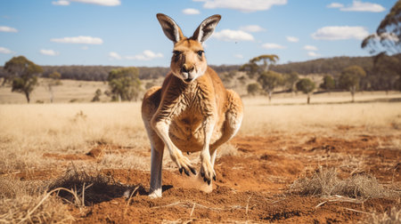 Kangaroo in the Australian Outback - Vintage filter processing styleの素材