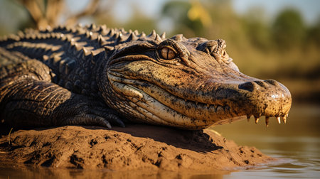Crocodile in the Chobe National Park, Botswana, Africaの素材