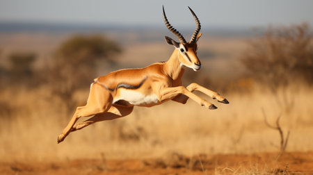 Impala - Aepyceros melampus - jumping, South Africaの素材