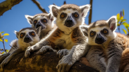 Ring-tailed lemurs (Lemur catta)の素材