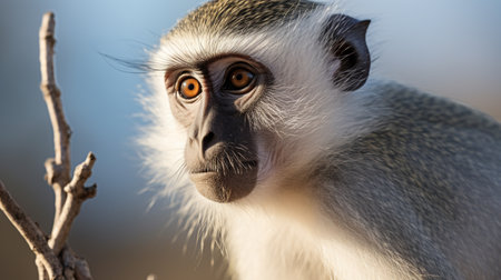 Vervet monkey, Chobe National Park, Botswana, Africaの素材