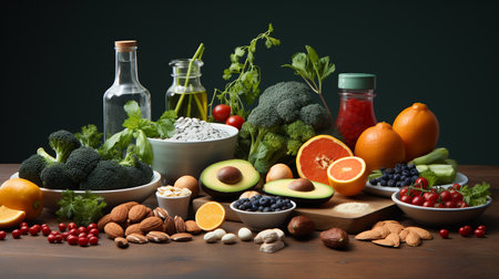 Healthy food high in antioxidants, anthocyanins, vitamins and mineralsの素材