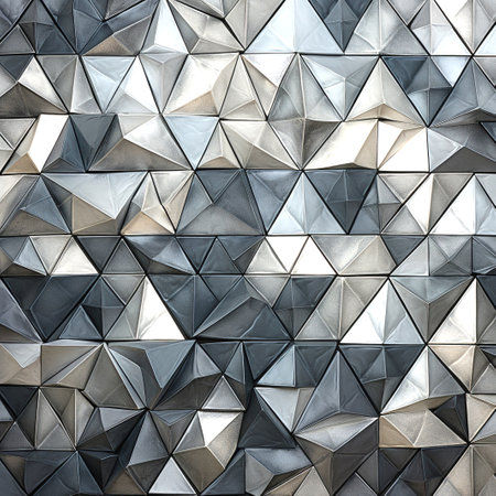 abstract background of the polygonal pattern of silver and grayの素材