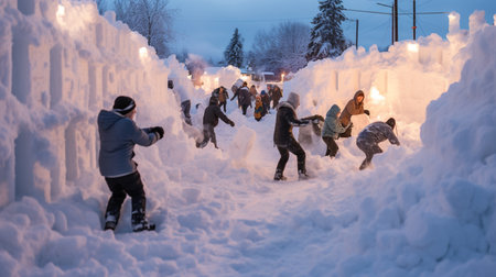 Winter games in the villageの素材