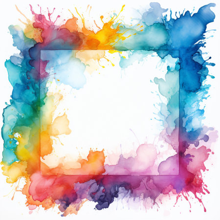 Watercolor frame. Abstract background with watercolor stains. Vector illustration.の素材