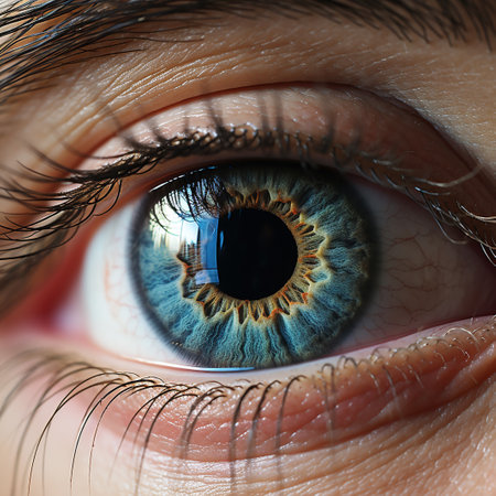 Close up of human eye with blue iris. 3D renderingの素材