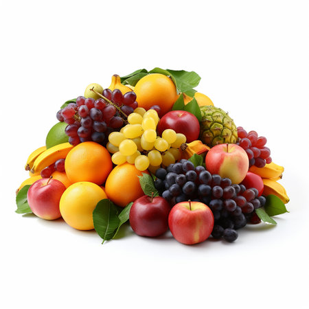 Fruits isolated on white background. Healthy food. Fresh fruits.の素材