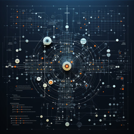 Abstract technological background with various technological elements. Vector illustration. Eps 10の素材