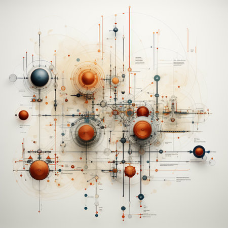 Abstract technological background with various technological elements. Vector illustration. Eps 10の素材