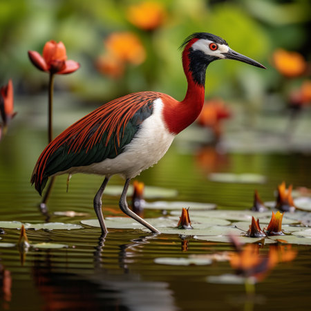 Red-crowned crane (Lophophanes cristatus)の素材