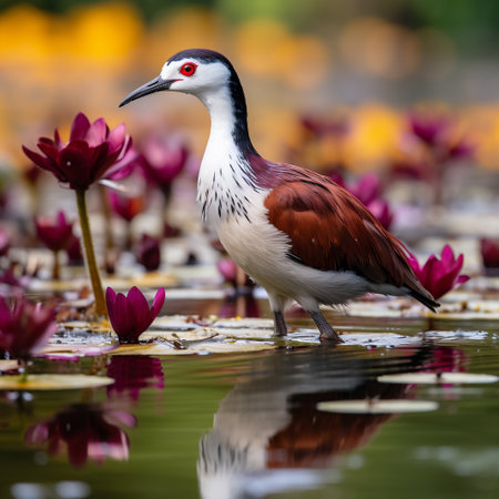 Red-crested jacana bird in the nature.の素材