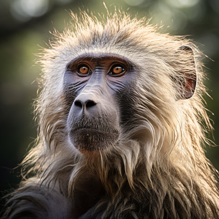 Portrait of a male Hamadryas baboon (Papio hamadryas)の素材
