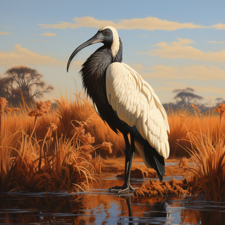 African Sacred Ibis (Threskiornis aethiopicus) - 3D renderの素材