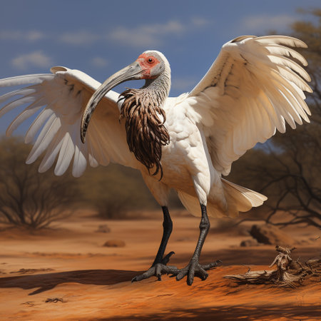 White ibis (Geronticus eremita) in Namibiaの素材