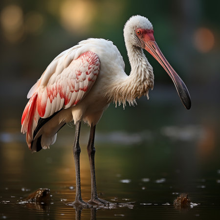 African spoonbill (Platalea alba) in natural habitatの素材