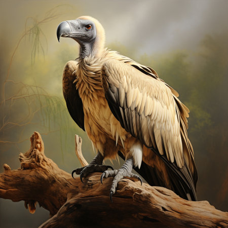 Griffon vulture (Gyps fulvus) on a branchの素材