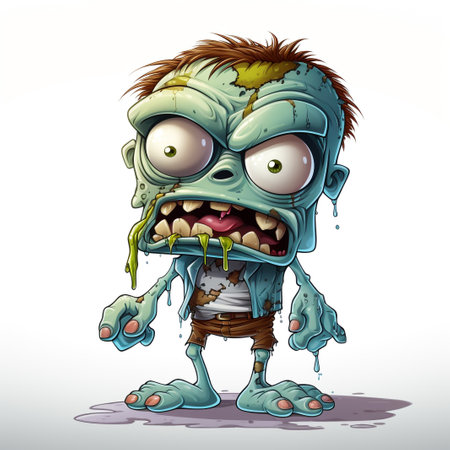 Zombie monster isolated on white background. Vector cartoon character illustration.の素材