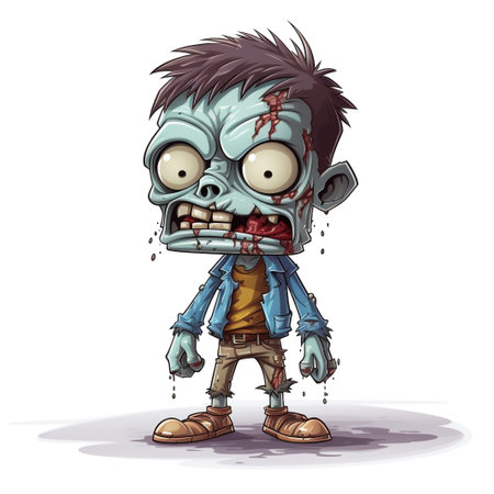 Zombie cartoon isolated on white background. Vector illustration. Eps 10.の素材
