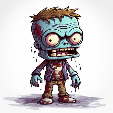 Zombie cartoon on white background. Vector illustration. Eps 10.の素材
