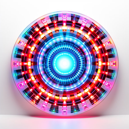 Abstract background with neon lights. Vector illustration. Futuristic design.の素材