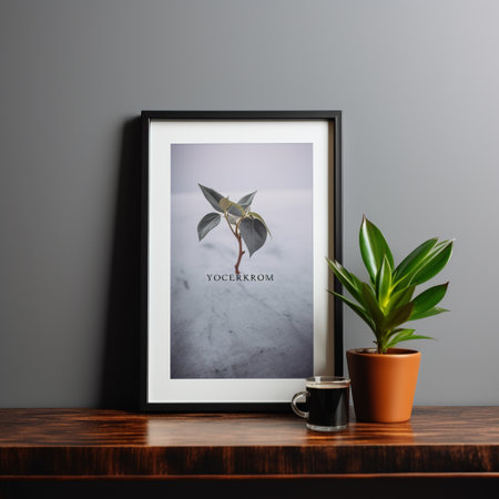 Modern scandinavian interior with picture frame mockup. 3d renderingの素材