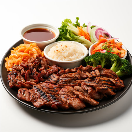 Japanese Cuisine - Sliced Beef with Rice and Vegetablesの素材