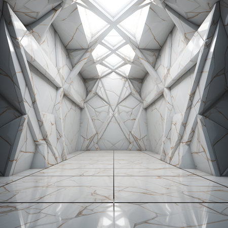 Abstract modern architecture background, empty open space interior. 3D renderingの素材