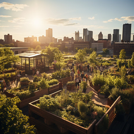 View from the rooftop terrace of a restaurant in Lower Manhattan.の素材