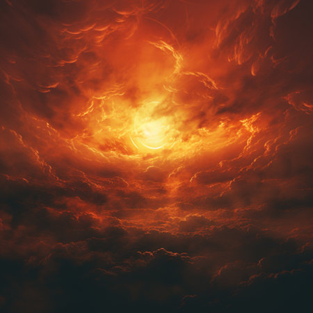 sunset in the clouds. 3d rendering, 3d illustration.の素材