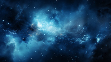 Abstract space background with nebula and stars. 3d illustration.の素材