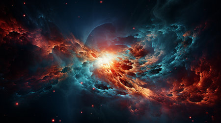Abstract fractal illustration for creative design looks like galaxies in deep space.の素材